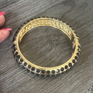 Gold Bracelet with Black Stones - Women Jewelry